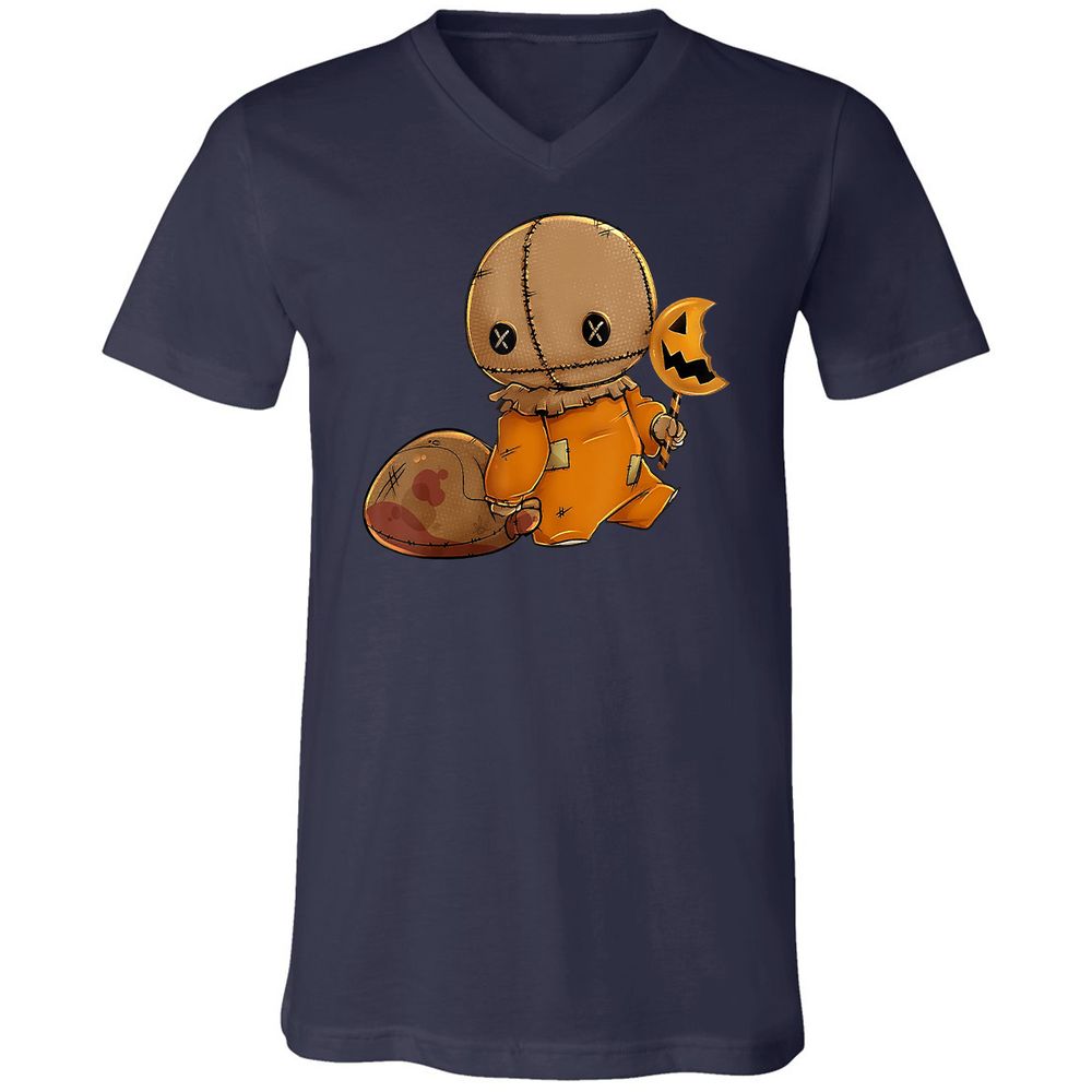 Unisex V-Neck T-Shirt - 91F9BNJZ - Navy - 2