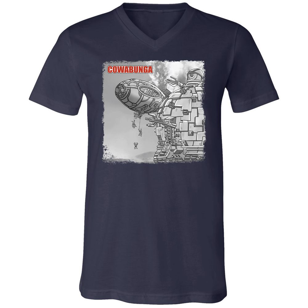 Unisex V-Neck T-Shirt - B691X59T - Navy - 2