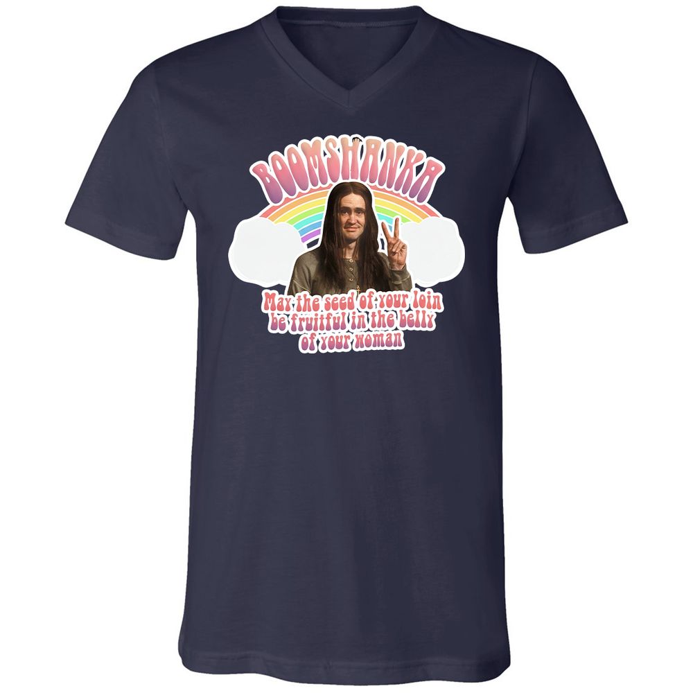 Unisex V-Neck T-Shirt - QANN7MK3 - Navy - 2