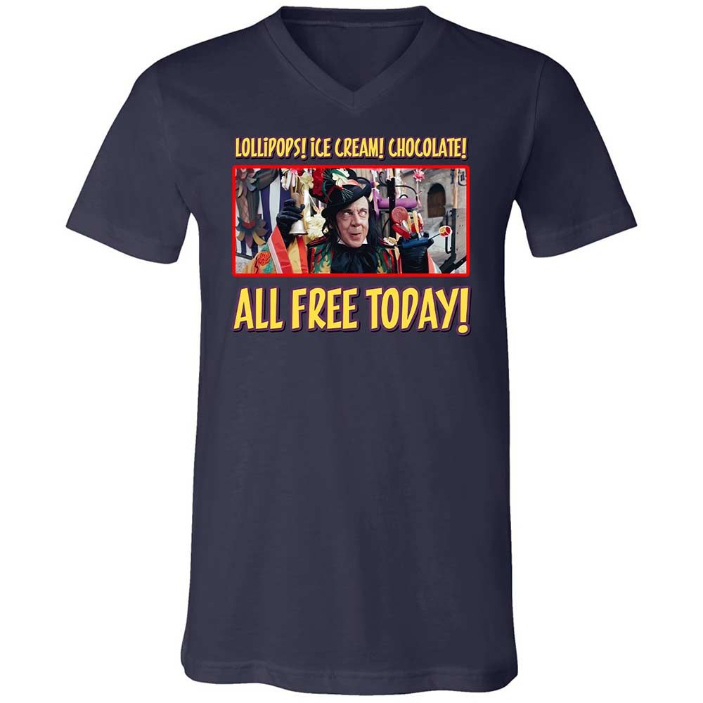 Unisex V-Neck T-Shirt - C9KGVAYU - Navy - 2