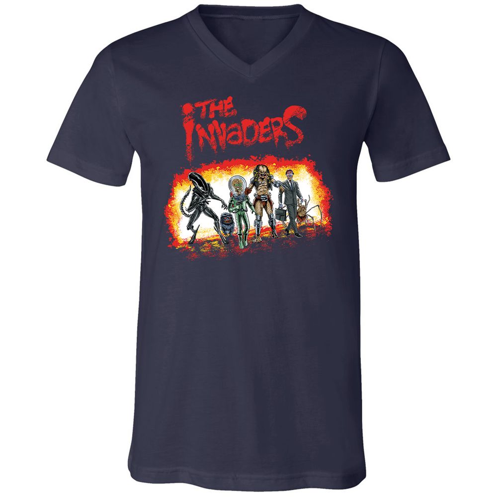 Unisex V-Neck T-Shirt - Y2T8TR4X - Navy - 2