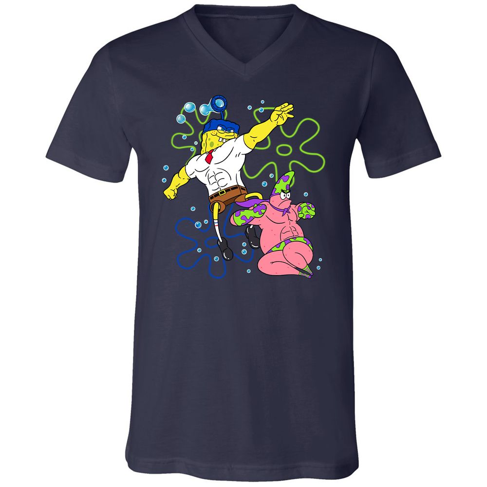 Unisex V-Neck T-Shirt - 8RRK6HKW - Navy - 2