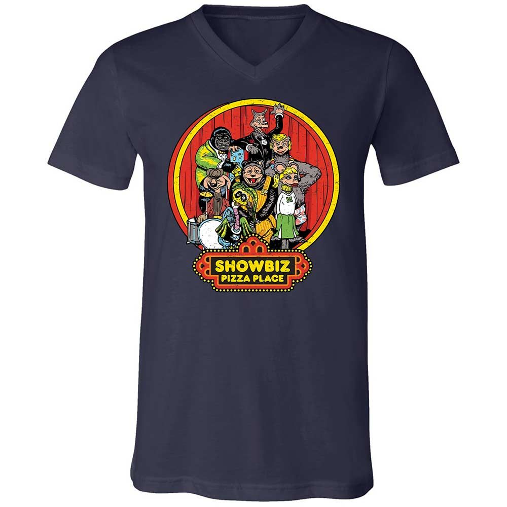 Unisex V-Neck T-Shirt - B89VCUJU - Navy - 2