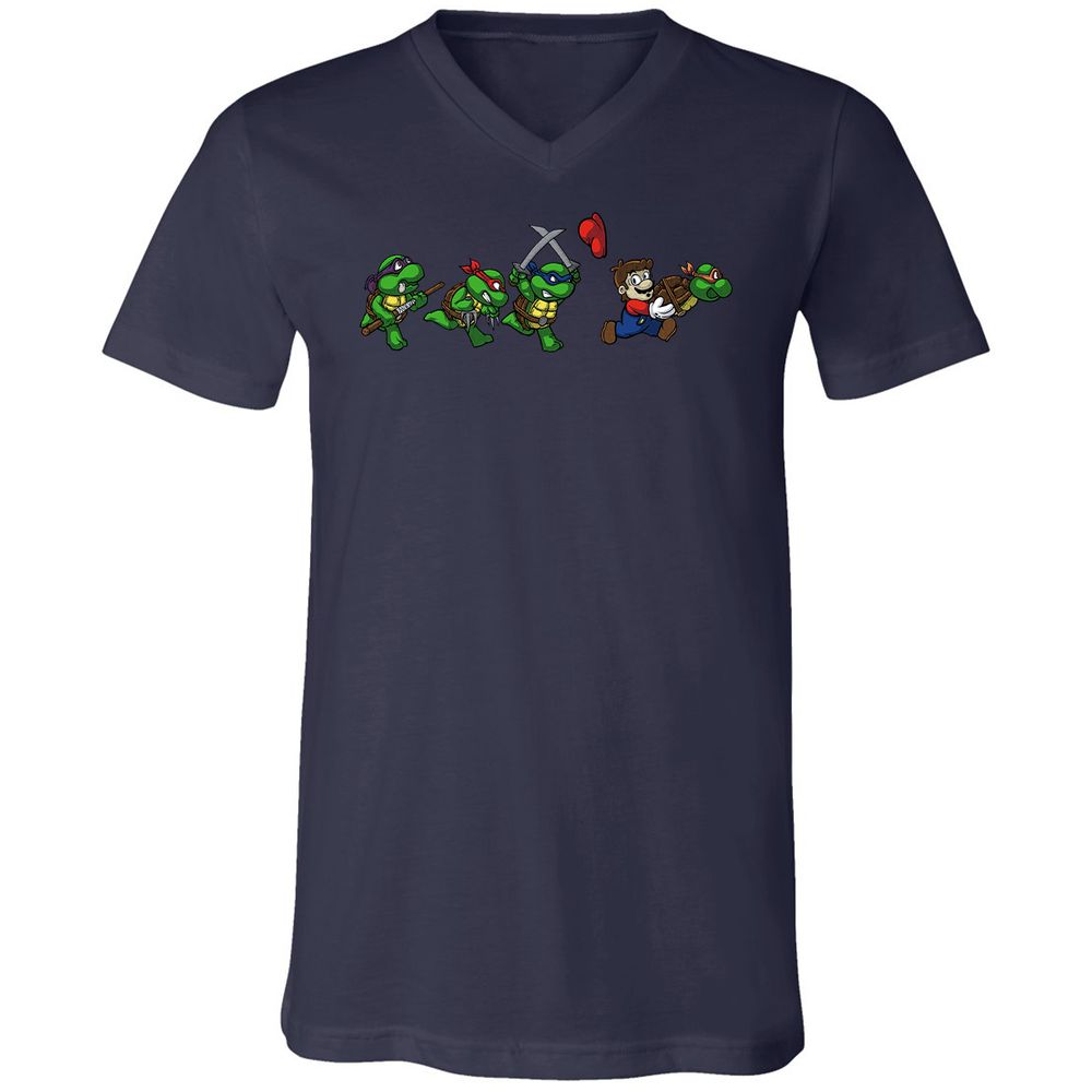 Unisex V-Neck T-Shirt - ELFBWU2L - Navy - 2