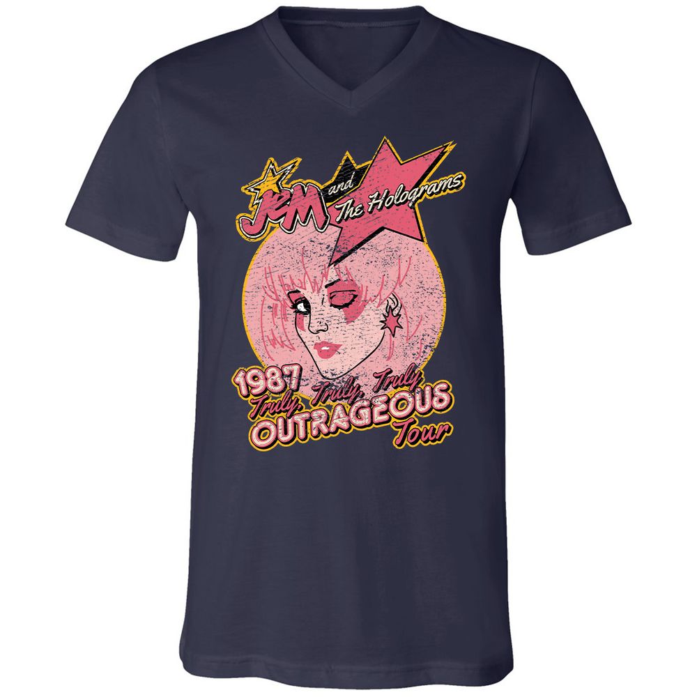 Unisex V-Neck T-Shirt - 4Y2HTL2P - Navy - 2