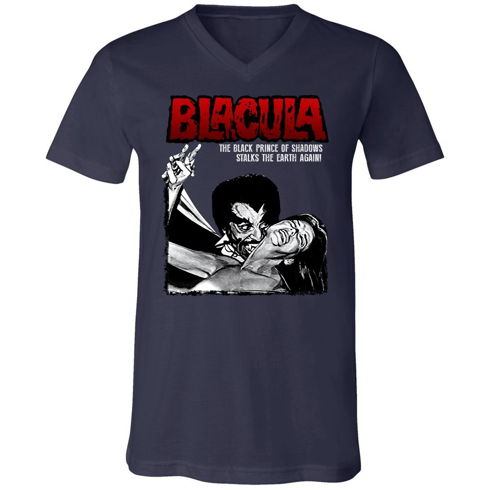 Unisex V-Neck T-Shirt - F8XYDNC5 - Navy - 2