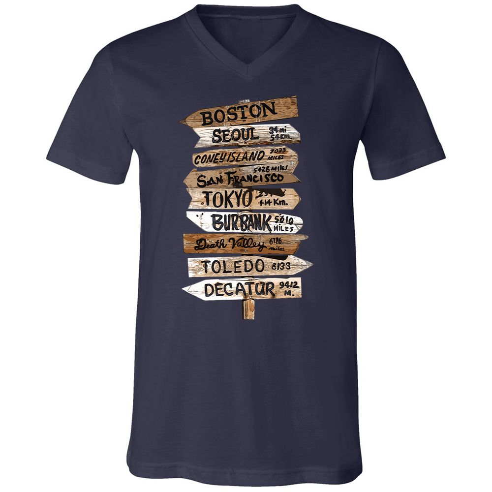 Unisex V-Neck T-Shirt - R1J24H31 - Navy - 2