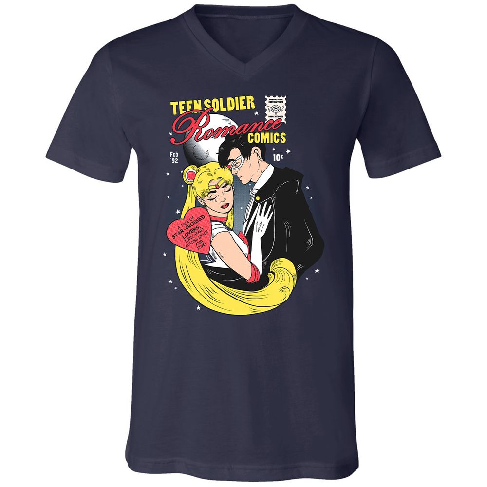 Unisex V-Neck T-Shirt - 93747RWG - Navy - 2