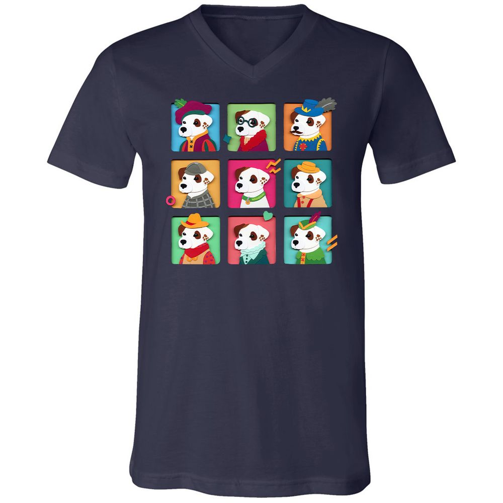 Unisex V-Neck T-Shirt - 6TJT3JP9 - Navy - 2