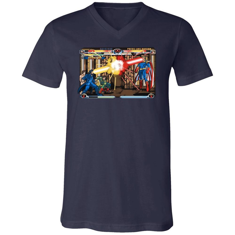 Unisex V-Neck T-Shirt - HQW6FF1K - Navy - 2