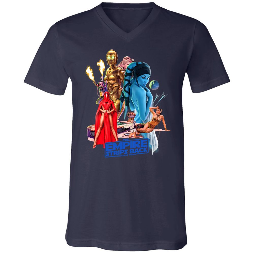 Unisex V-Neck T-Shirt - HRNSACBB - Navy - 2