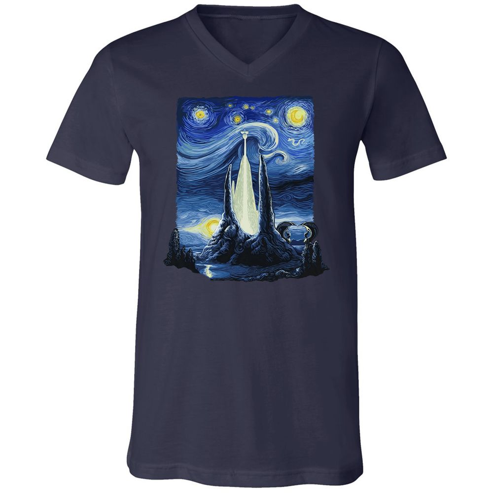 Unisex V-Neck T-Shirt - 5C6JR9D2 - Navy - 2