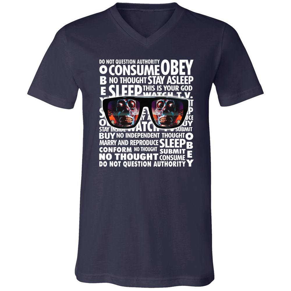 Unisex V-Neck T-Shirt - 234MZWL2 - Navy - 2