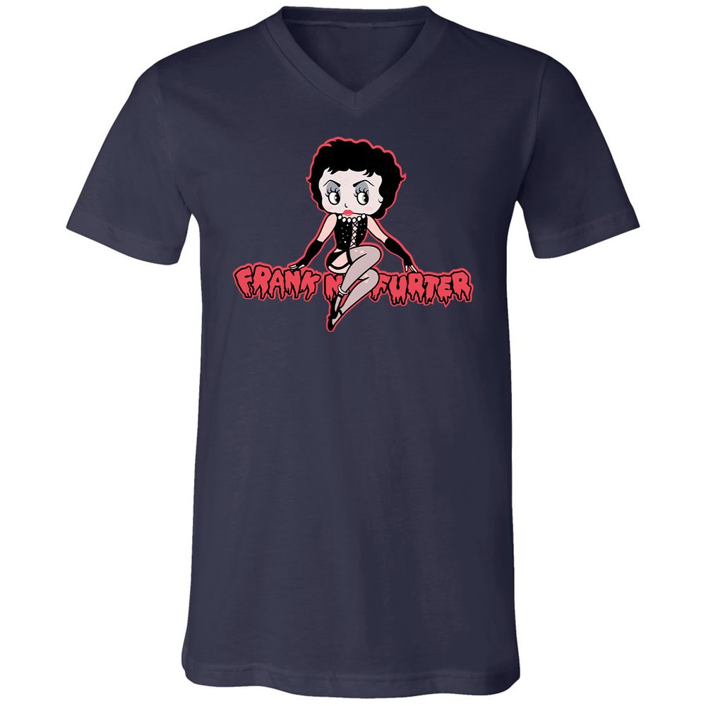 Unisex V-Neck T-Shirt - STD6JFVY - Navy - 2