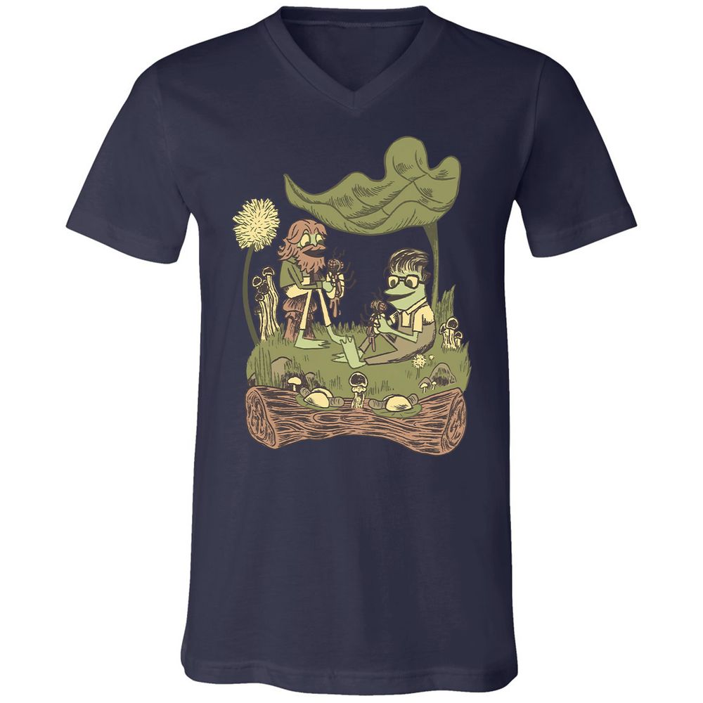 Unisex V-Neck T-Shirt - Q6UU7LTZ - Navy - 2