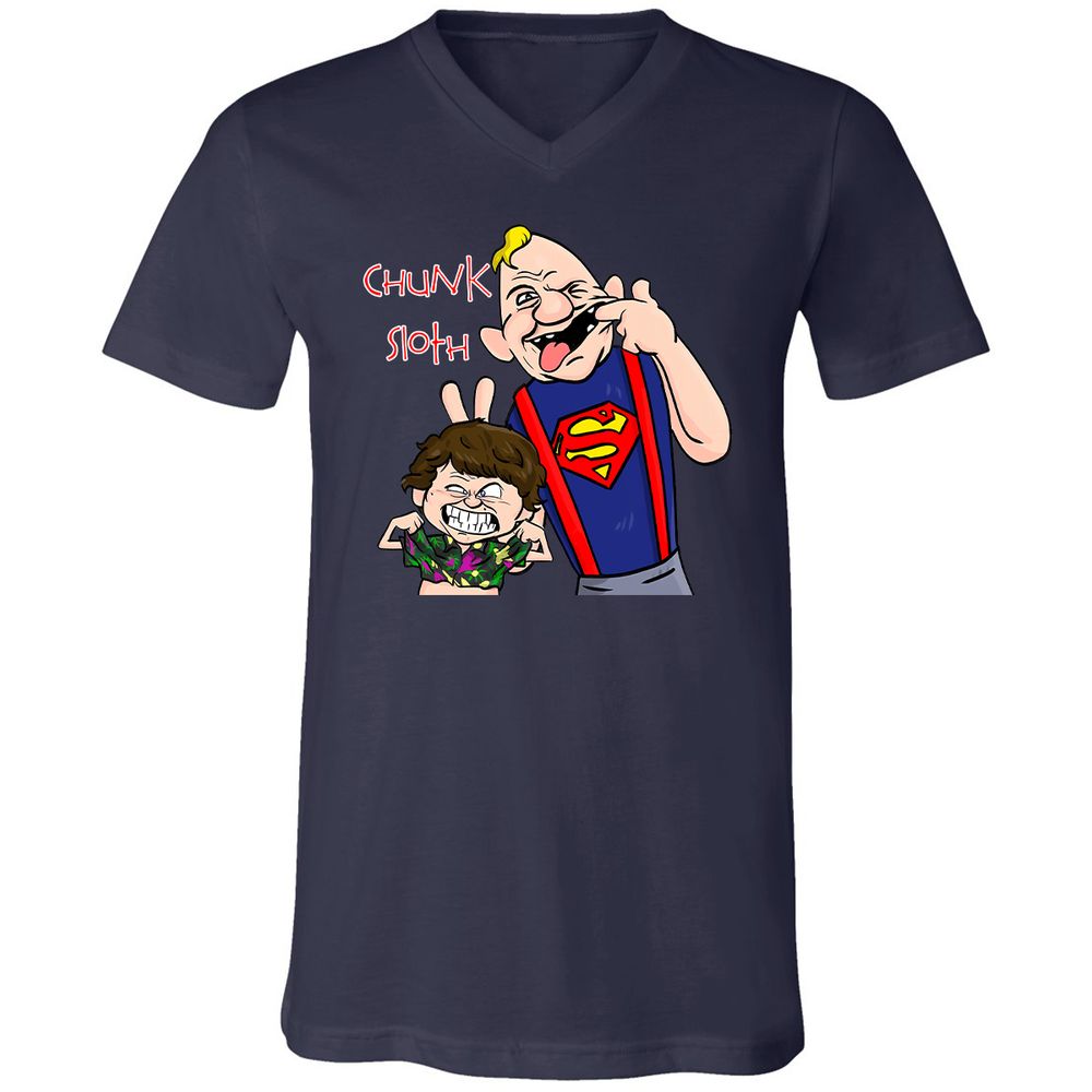 Unisex V-Neck T-Shirt - Q6A1HSZ3 - Navy - 2