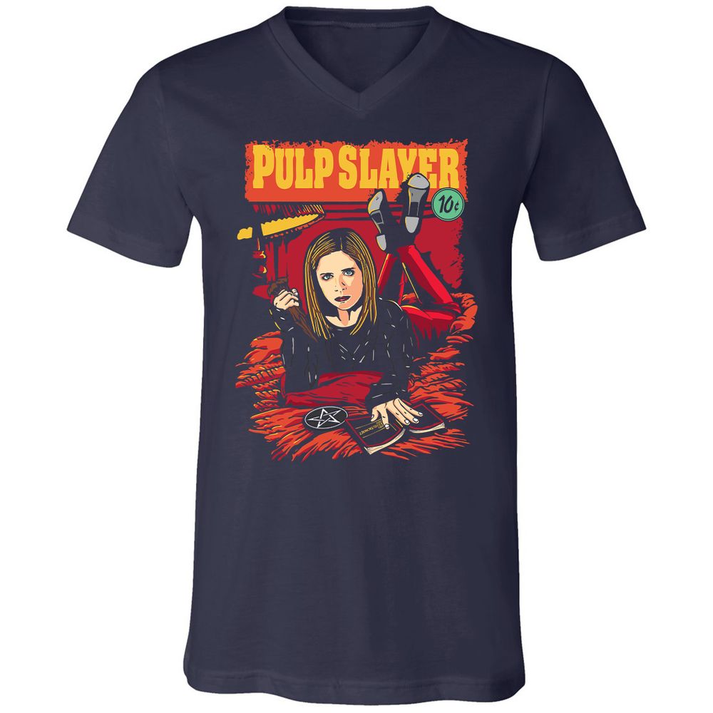 Unisex V-Neck T-Shirt - VH1AD7EJ - Navy - 2