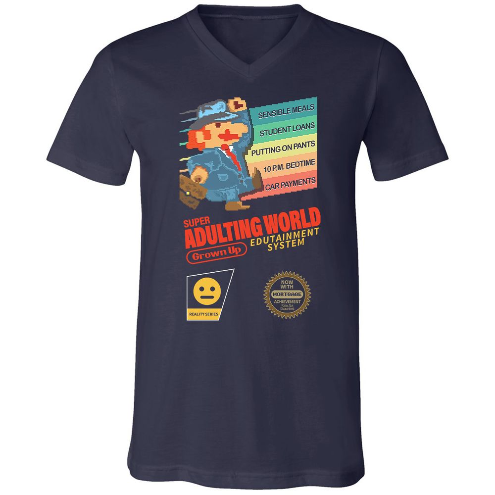 Unisex V-Neck T-Shirt - JHG95V9V - Navy - 2