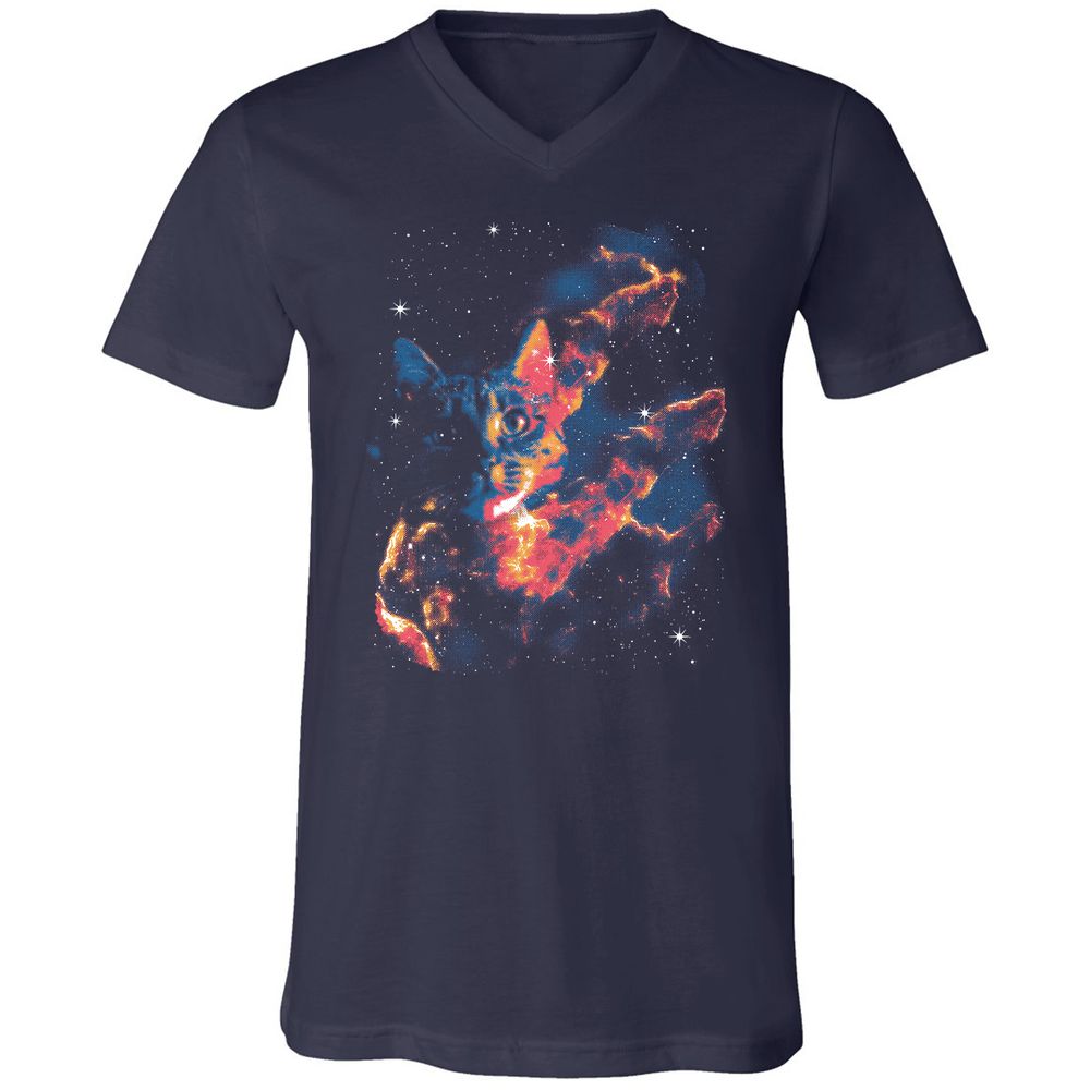 Unisex V-Neck T-Shirt - N1DZJFZX - Navy - 2