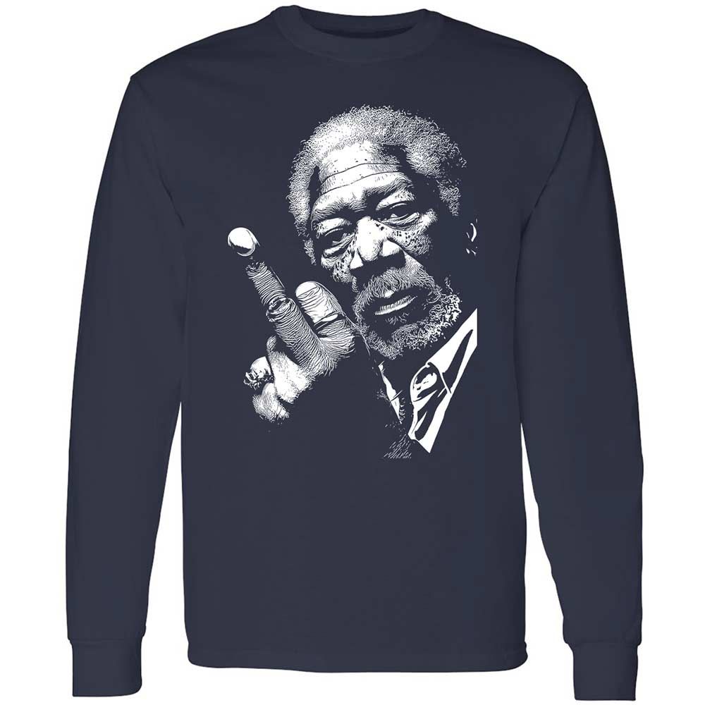 Morgan Freeman middle finger - Navy - 2