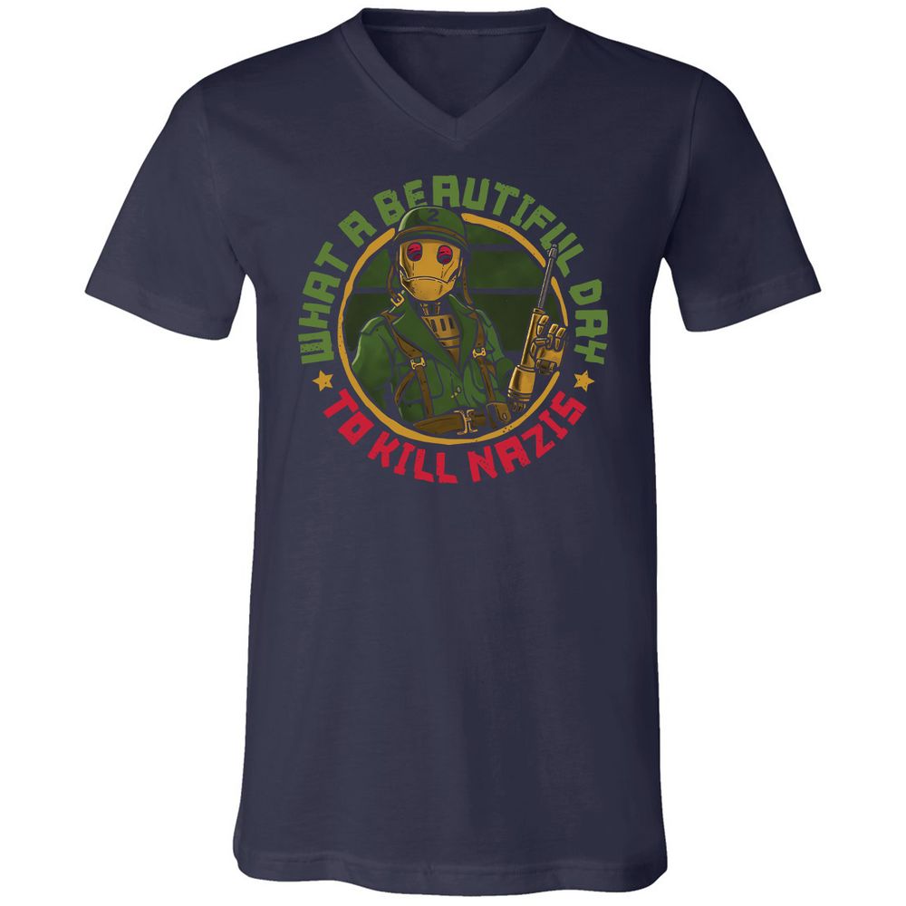 Unisex V-Neck T-Shirt - NLVTLZD2 - Navy - 2