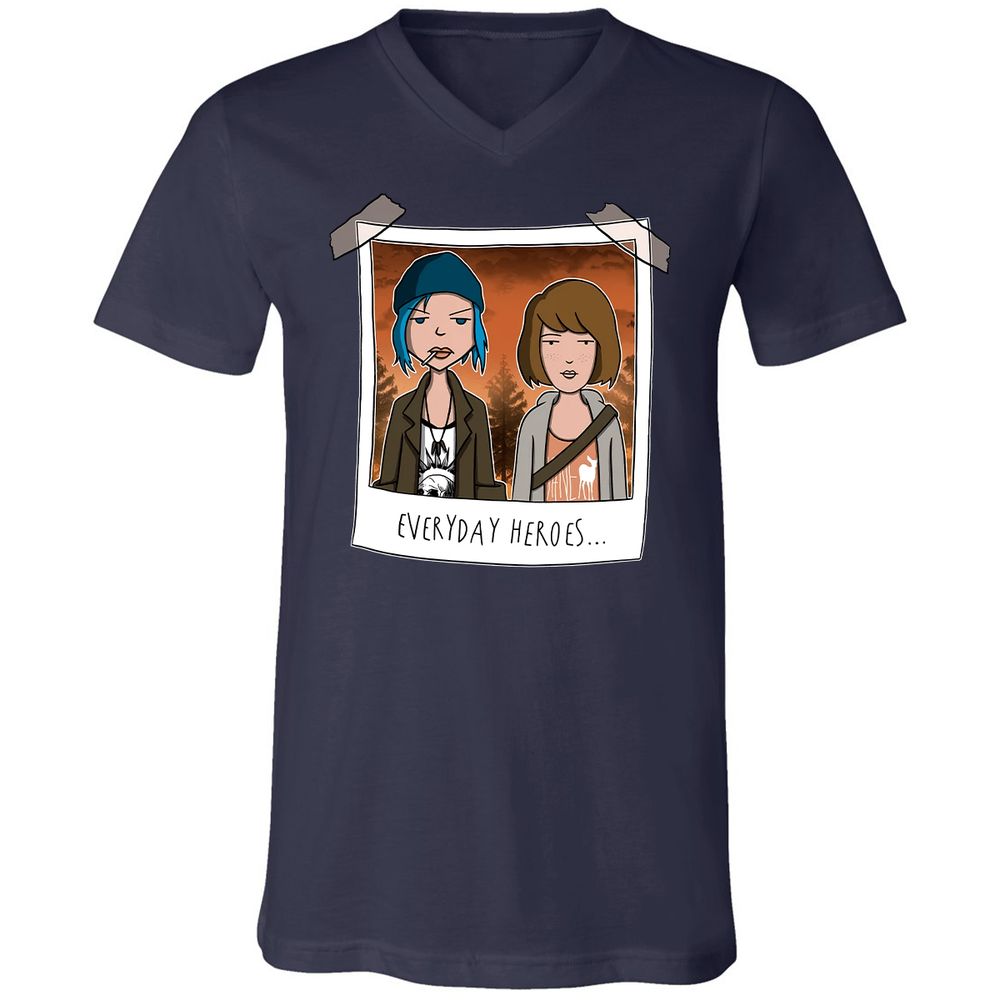 Unisex V-Neck T-Shirt - 153JYP8S - Navy - 2