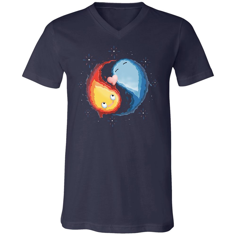 Unisex V-Neck T-Shirt - 4W92J8UJ - Navy - 2