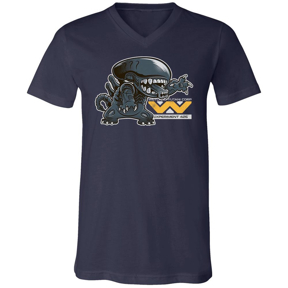 Unisex V-Neck T-Shirt - B9WFPEJF - Navy - 2