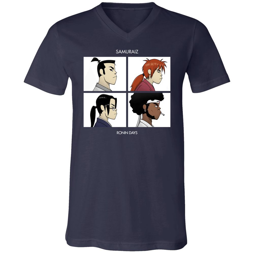 Unisex V-Neck T-Shirt - XFWR5DR4 - Navy - 2