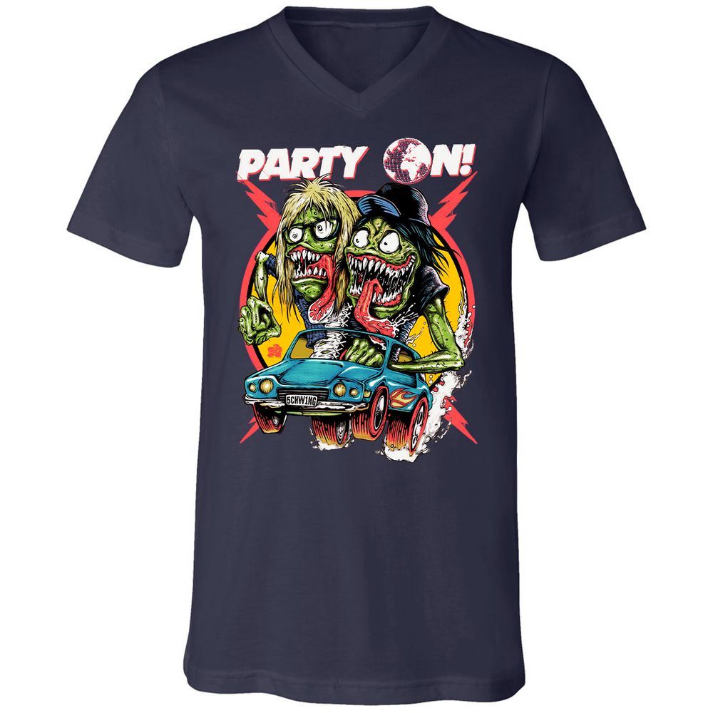 Unisex V-Neck T-Shirt - XLLB9NTX - Navy - 2