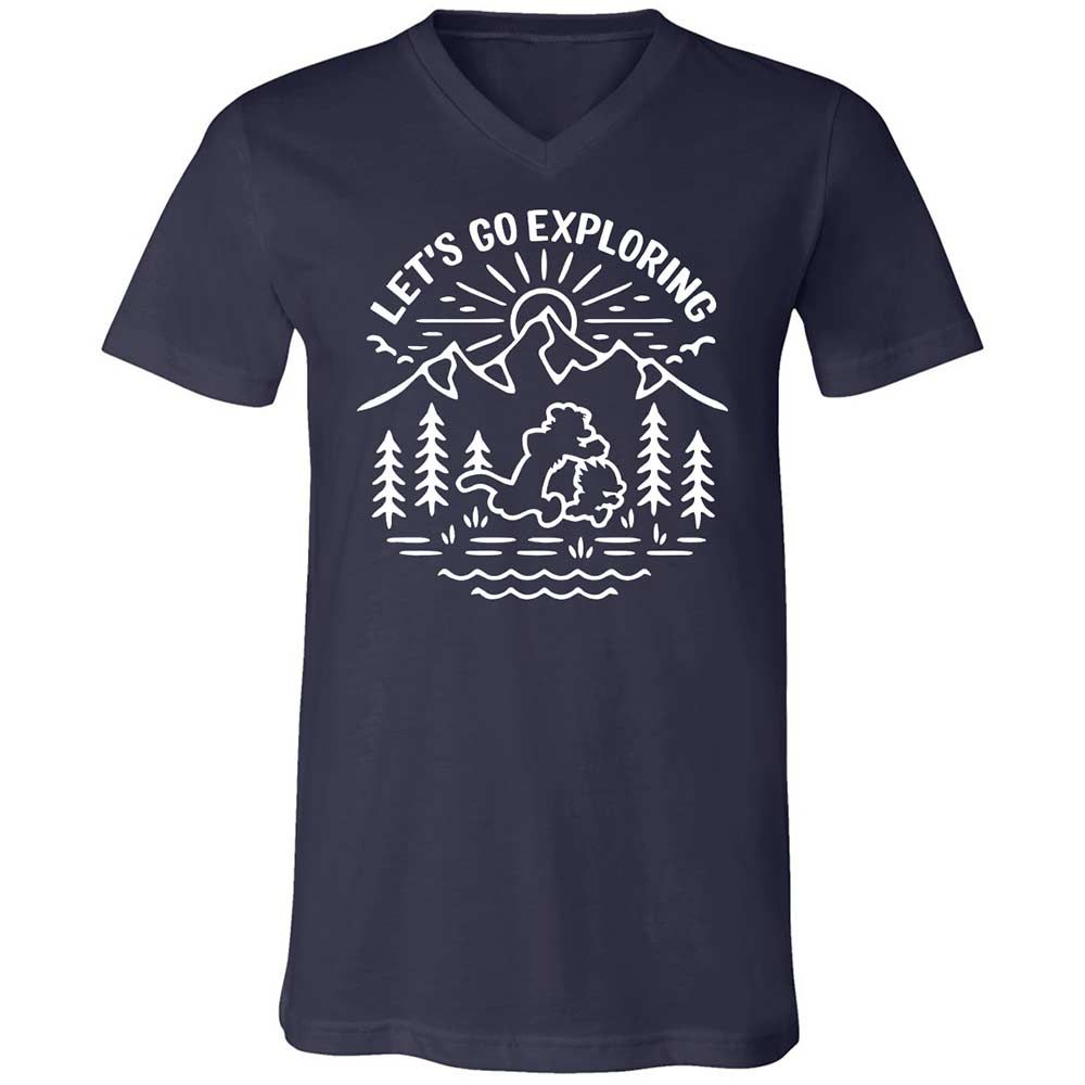 Unisex V-Neck T-Shirt - GEE99RSA - Navy - 2