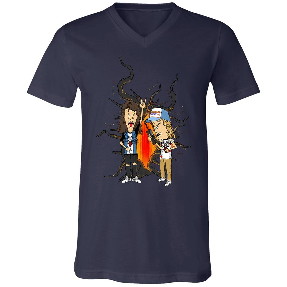 Unisex V-Neck T-Shirt - 32M4K5WB - Navy - 2