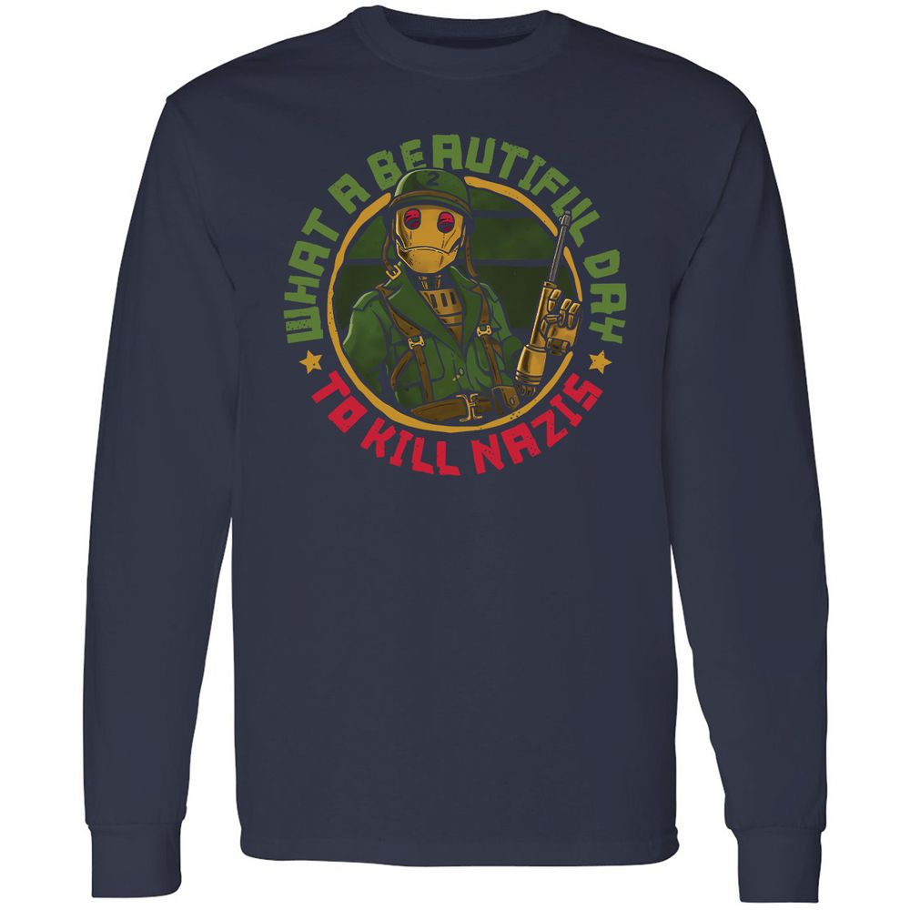 Long Sleeve T-Shirt - BHNA1P4Q - Navy - 2