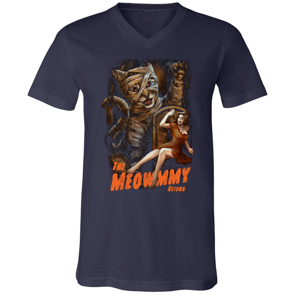 Unisex V-Neck T-Shirt - V48WZW86 - Navy - 2