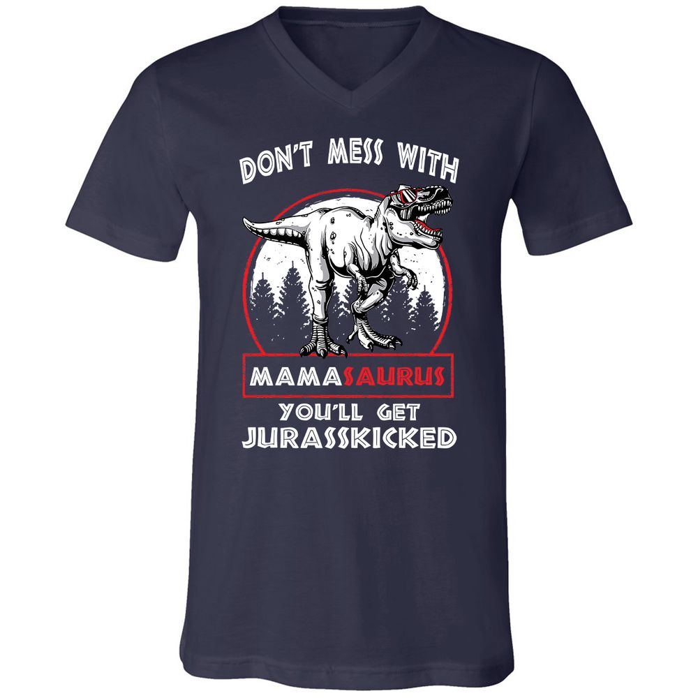 Unisex V-Neck T-Shirt - 4LGLSJLV - Navy - 2