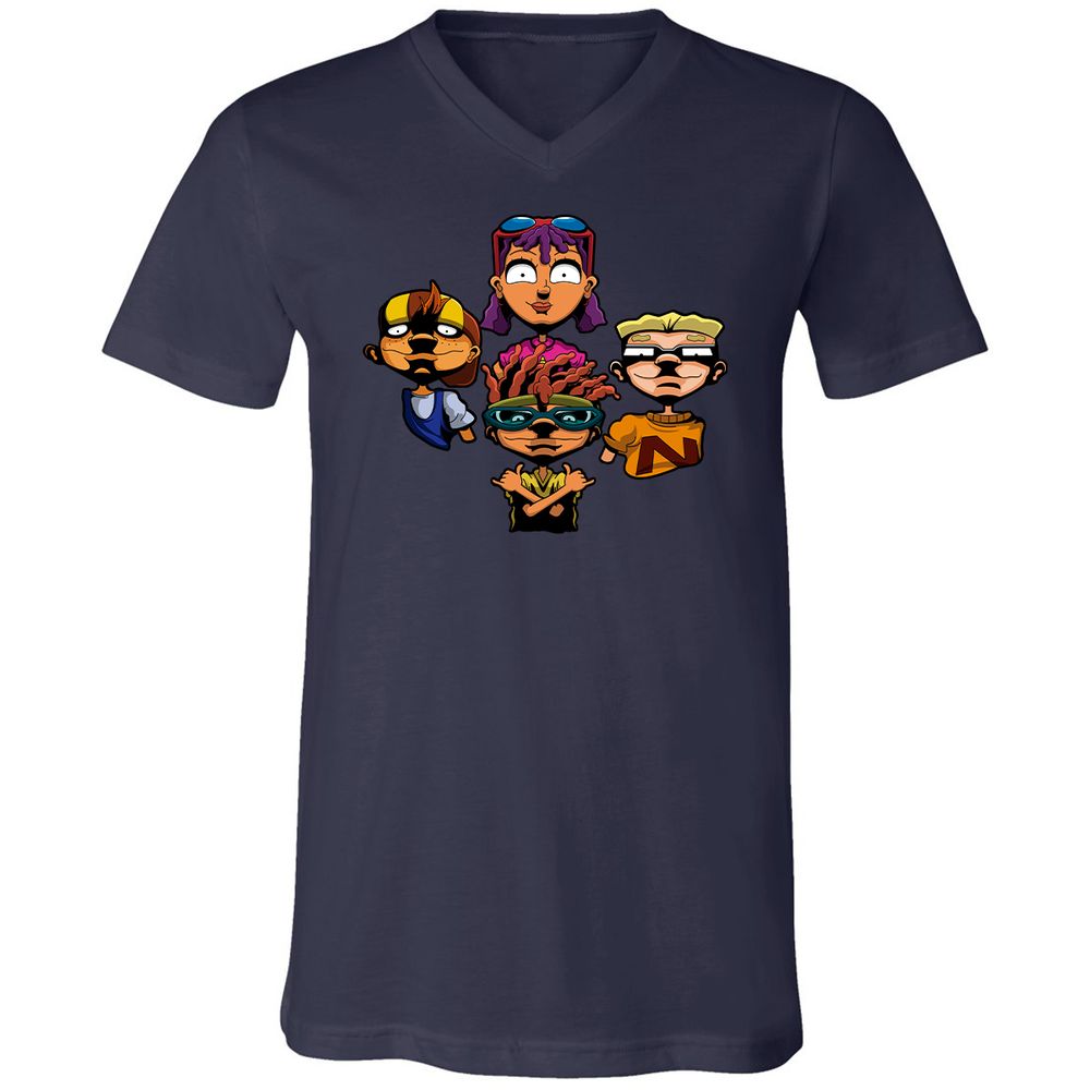 Unisex V-Neck T-Shirt - AZ3SAE4U - Navy - 2