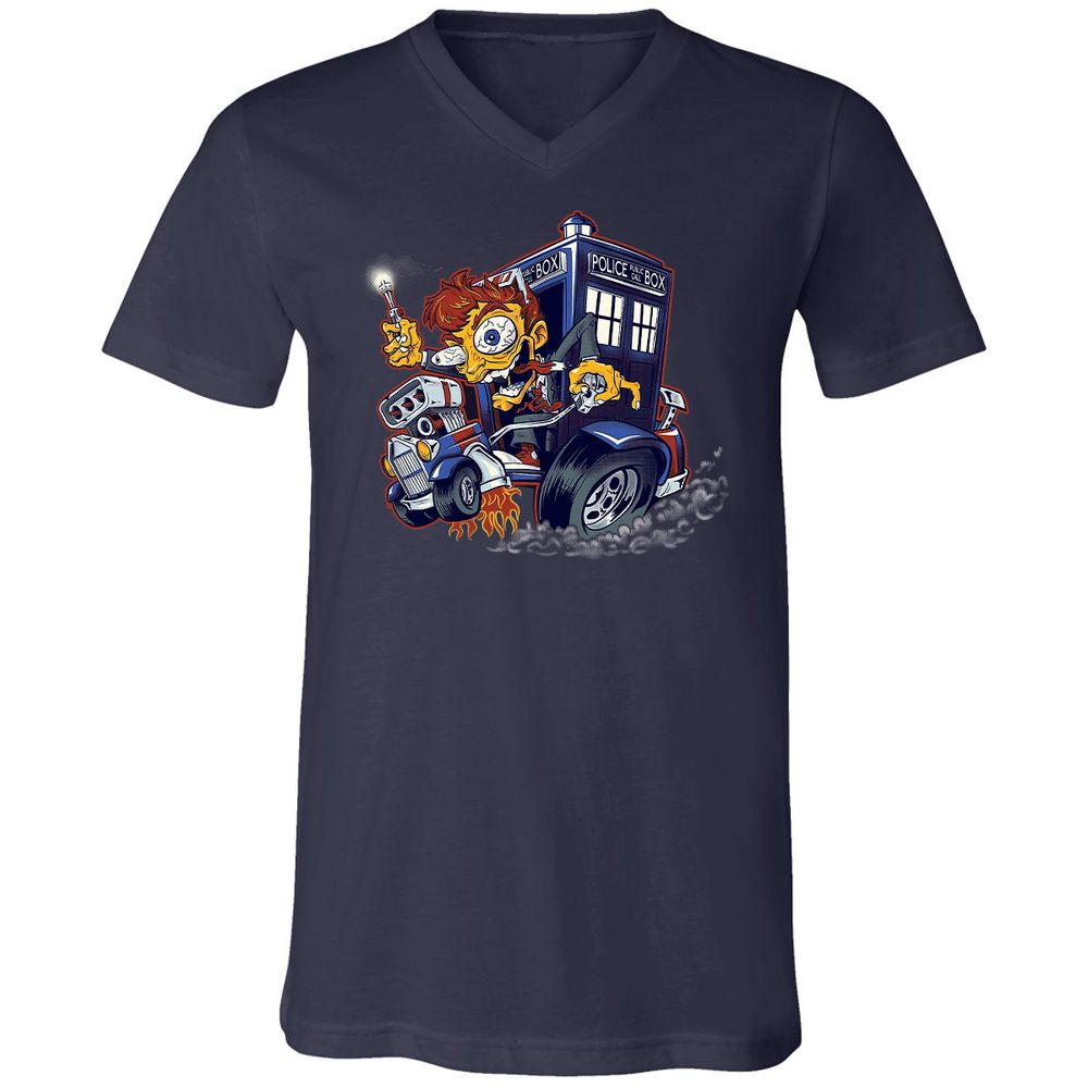 Unisex V-Neck T-Shirt - GPH5B3H6 - Navy - 2