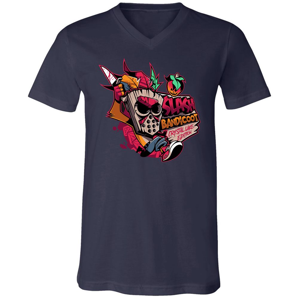 Unisex V-Neck T-Shirt - 9KWYY1KK - Navy - 2
