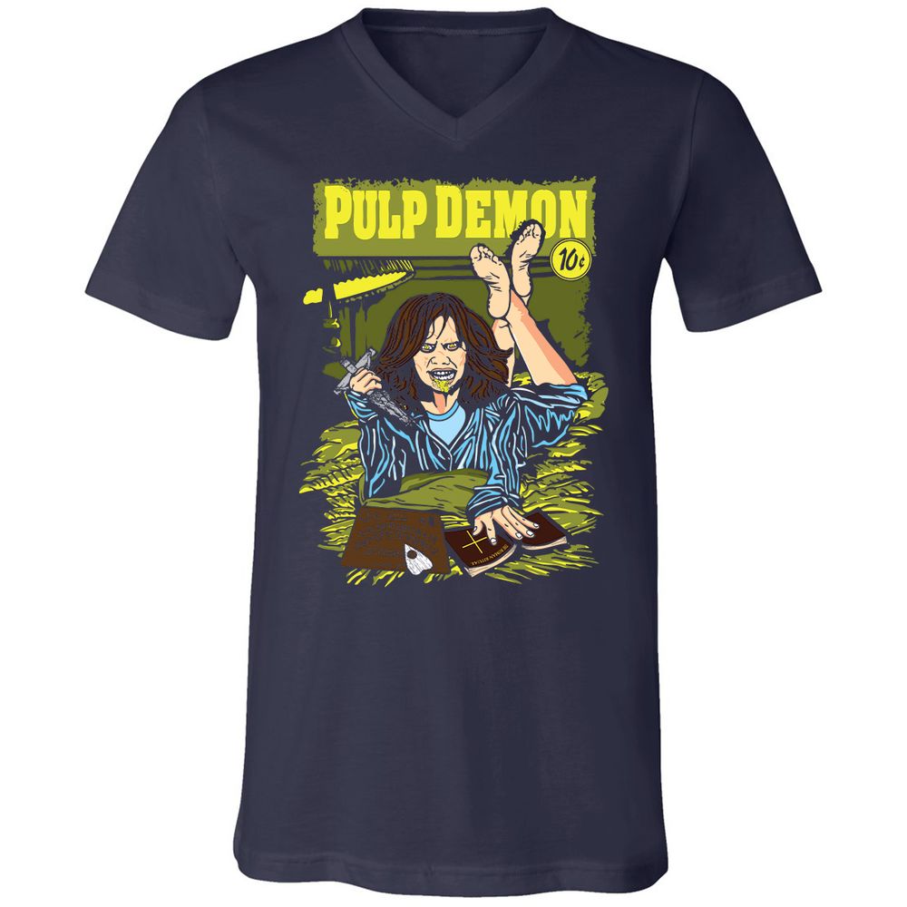 Unisex V-Neck T-Shirt - 51NCX2B6 - Navy - 2