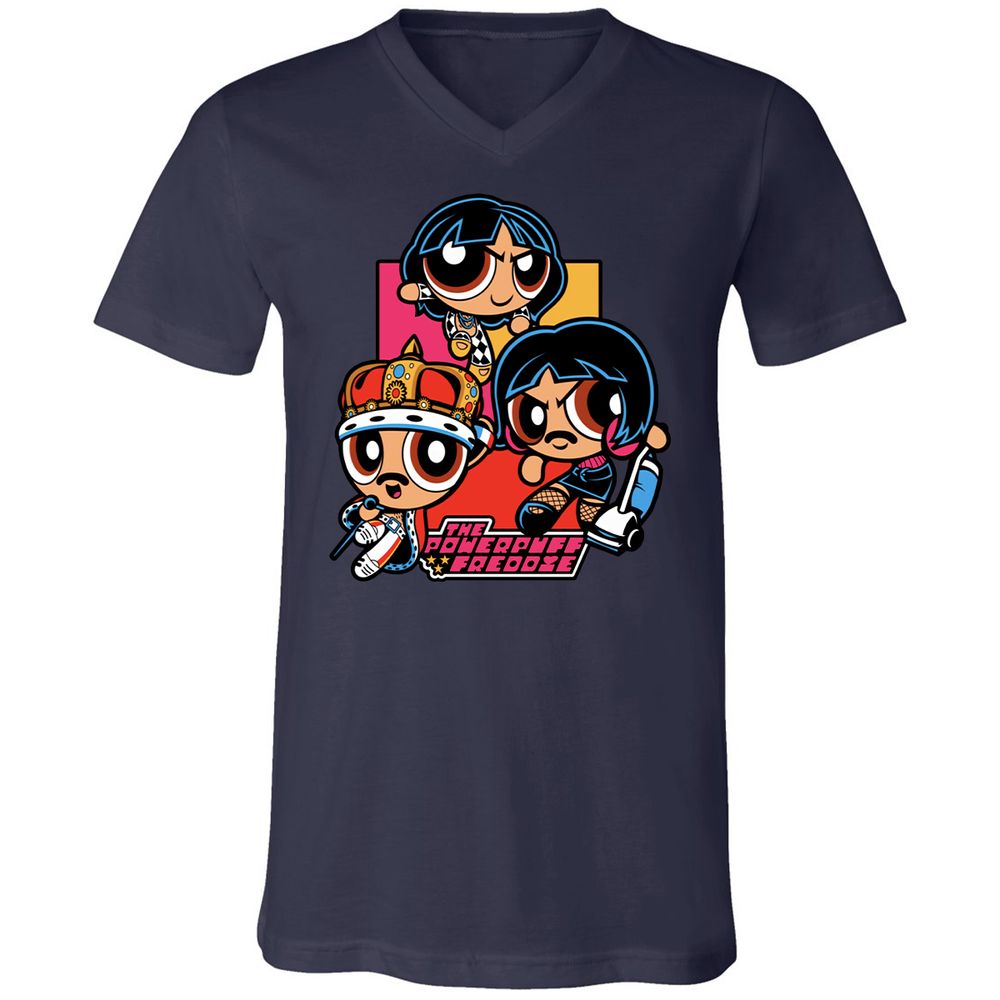 Unisex V-Neck T-Shirt - QQZM34J8 - Navy - 2