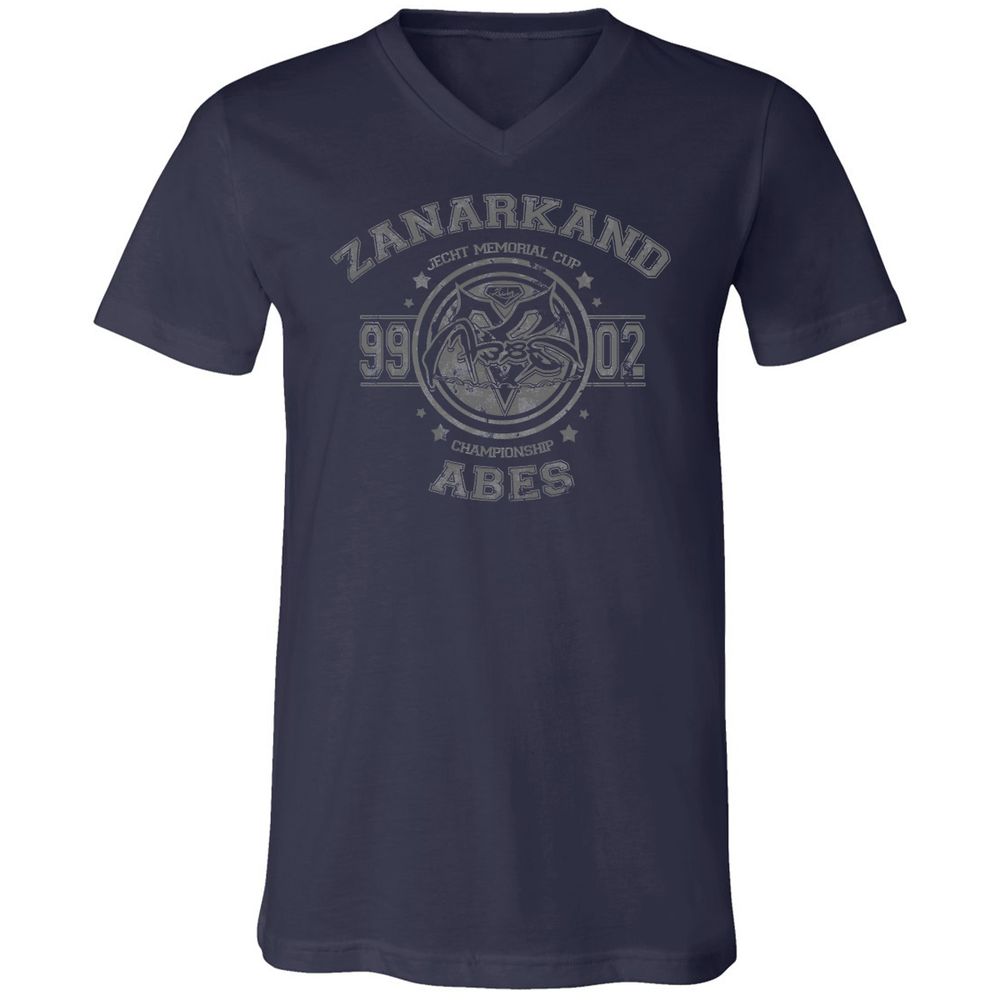 Unisex V-Neck T-Shirt - KBQXRZTL - Navy - 2