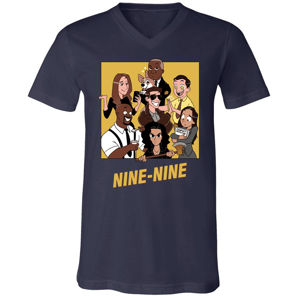 Unisex V-Neck T-Shirt - 4BV5DV12 - Navy - 2