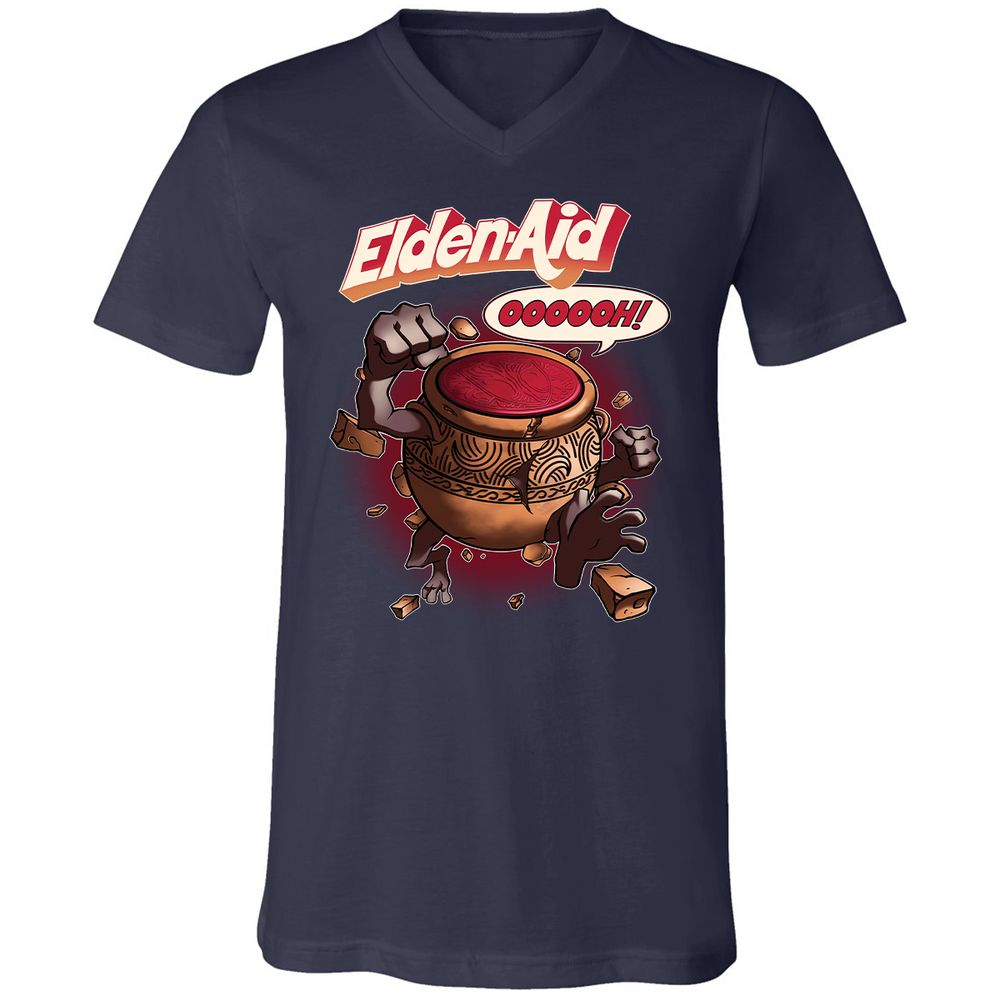 Unisex V-Neck T-Shirt - H6X4GM9E - Navy - 2