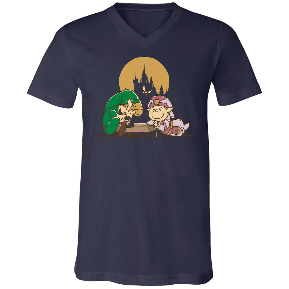Unisex V-Neck T-Shirt - H357B76V - Navy - 2