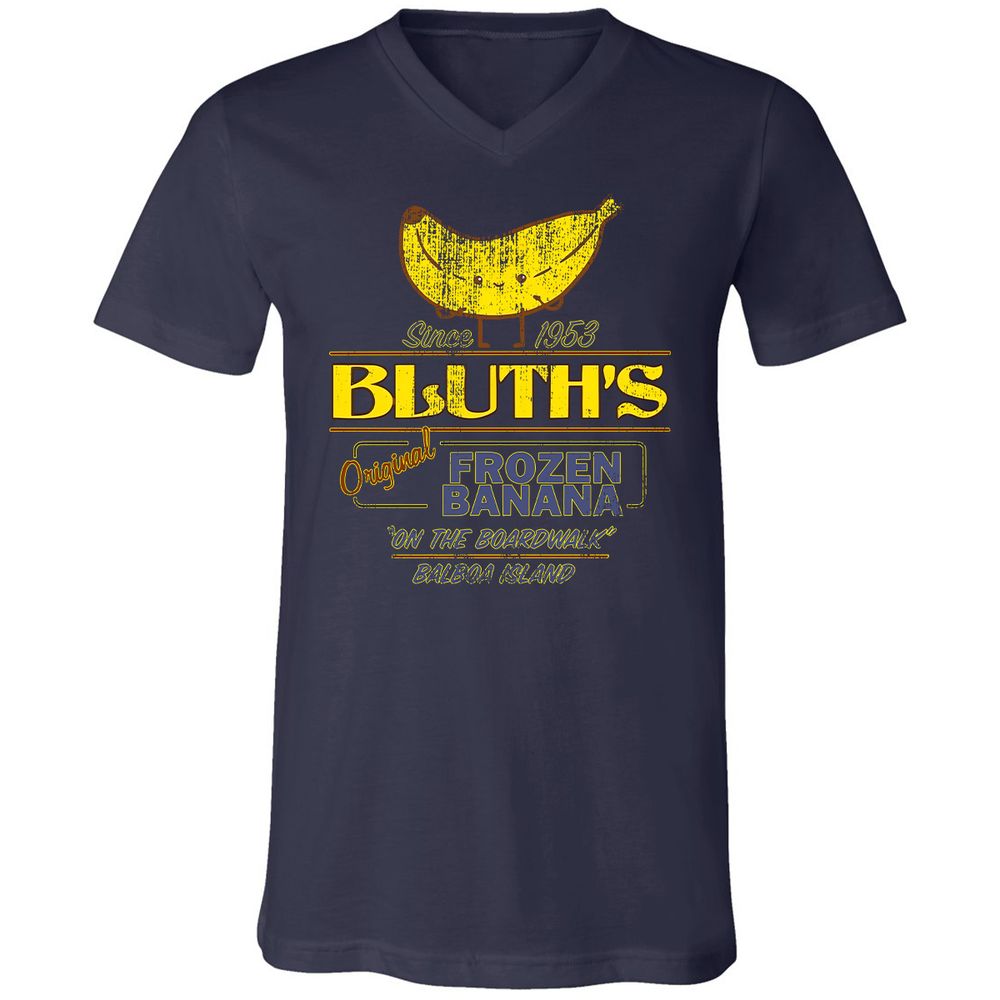 Unisex V-Neck T-Shirt - Q3KVS9Z6 - Navy - 2