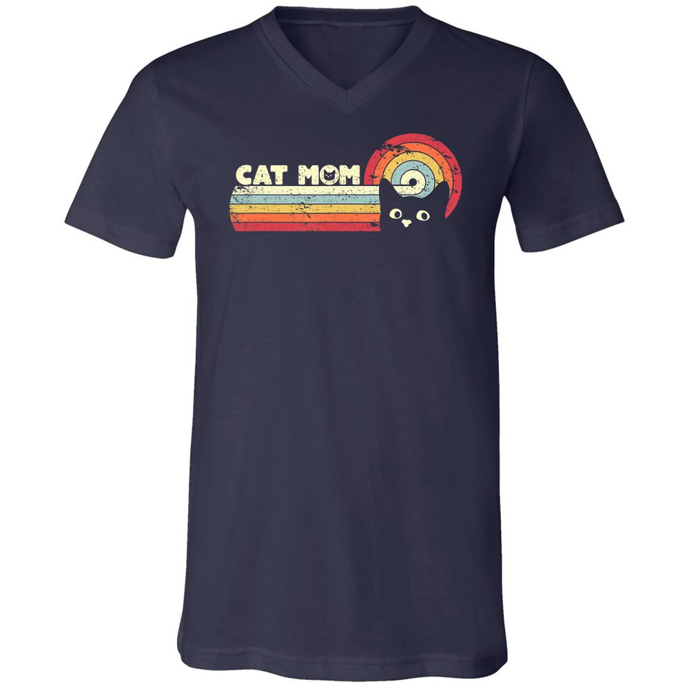 Unisex V-Neck T-Shirt - C5T6W88W - Navy - 2