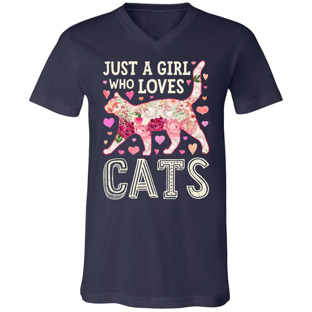 Unisex V-Neck T-Shirt - 7789KAG9 - Navy - 2