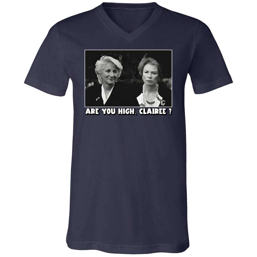 Unisex V-Neck T-Shirt - 3WRQ547M - Navy - 2