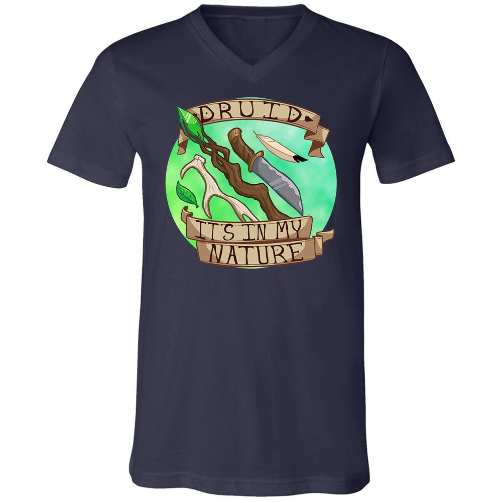 Unisex V-Neck T-Shirt - FEFQDBG5 - Navy - 2