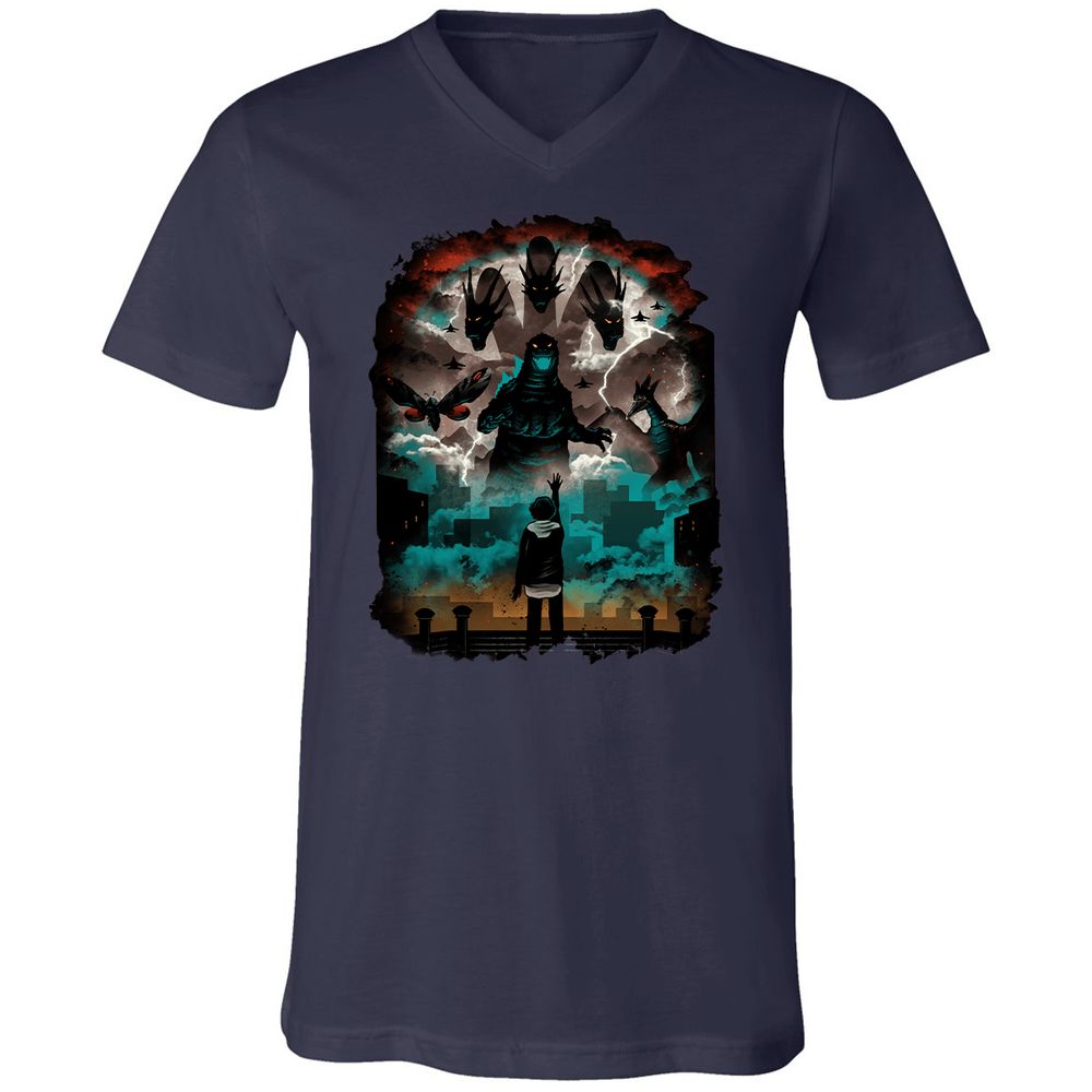 Unisex V-Neck T-Shirt - EYG1DP3Z - Navy - 2